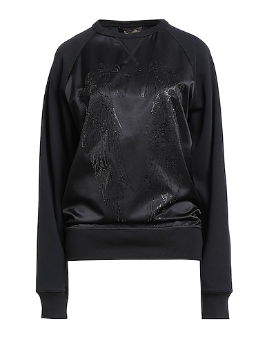 ROBERTO CAVALLI Sweatshirt Black 58% Cotton, 42% Viscose, Crystal