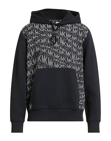 MICHAEL KORS MENS Hooded track jacket  Black 70% Cotton, 30% Polyester