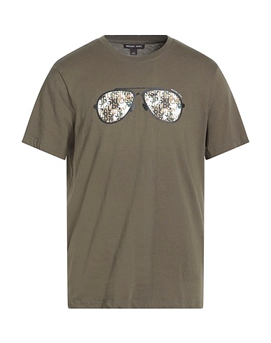 MICHAEL KORS MENS T-shirt Military green 100% Cotton