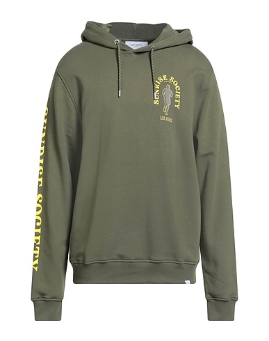 LES DEUX Hooded track jacket  Military green 100% Cotton