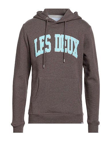 LES DEUX Hooded track jacket  Dark brown 100% Organic cotton