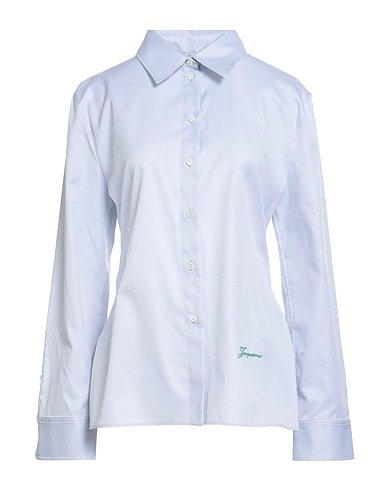 JACQUEMUS Solid color shirts & blouses Light grey 100% Cotton