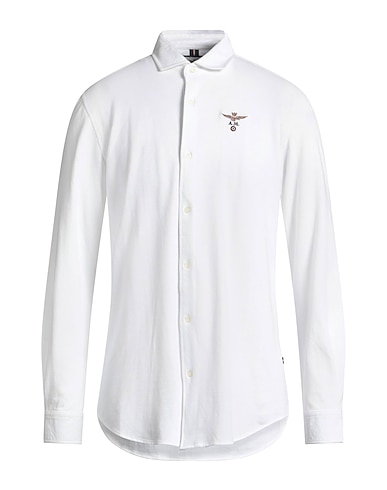AERONAUTICA MILITARE Solid color shirt White 100% Cotton