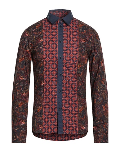 FRANKIE MORELLO Hemd mit Muster Marineblau 100% Baumwolle