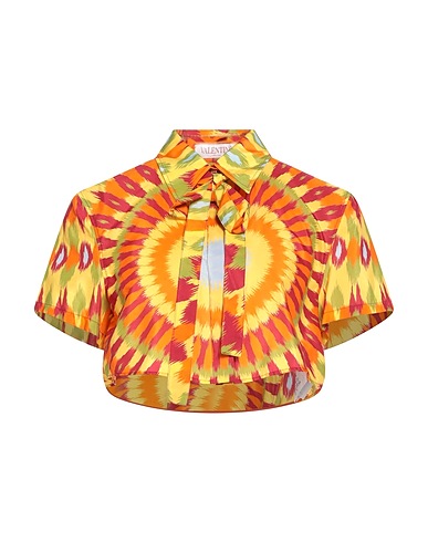 VALENTINO GARAVANI Hemden und Blusen mit Muster Orange 52% Seide, 48% Baumwolle