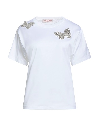 VALENTINO GARAVANI T-shirt White 100% Cotton, Polyamide, Metallic fiber