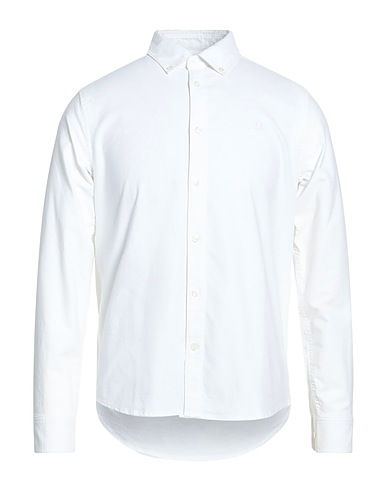LES DEUX Solid colour shirt White 98% Cotton, 2% Elastane
