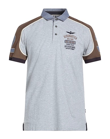 AERONAUTICA MILITARE Polo shirt Light grey 95% Cotton, 5% Elastane