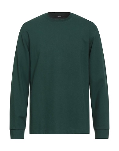 THEORY Basic T-Shirt Dark green 64% Viscose, 30% Polyamide, 6% Elastane