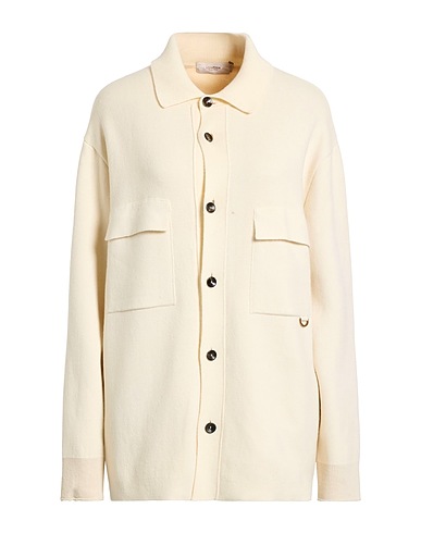 AGNONA Solid colour shirts & blouses Cream 55% Cashmere, 40% Cotton, 4% Polyamide, 1% Elastane