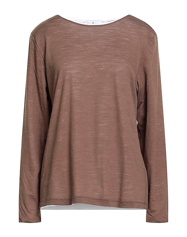 WHYCI Basic T-shirt Khaki 80% Wool, 20% Nylon, Cotton, Elastane