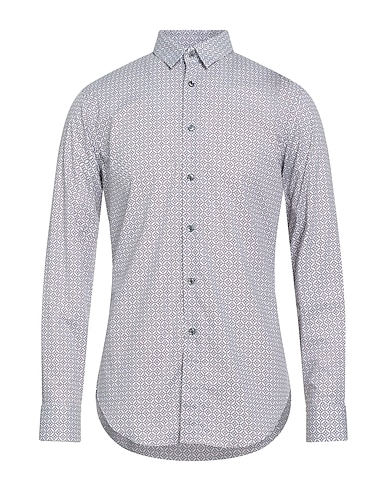 PAL ZILERI Patterned shirt Sky blue 97% Cotton, 3% Elastane