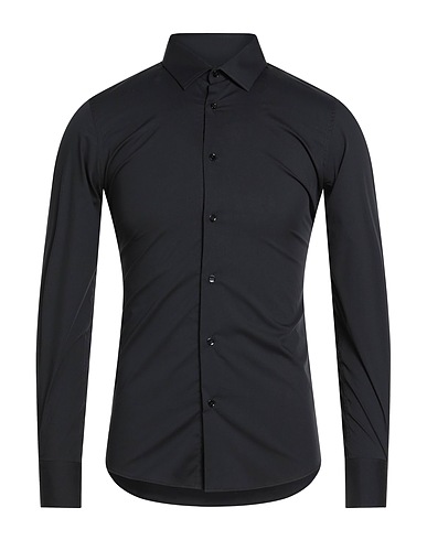 LAB. PAL ZILERI Solid color shirt Black 74% Cotton, 23% Polyamide, 3% Elastane