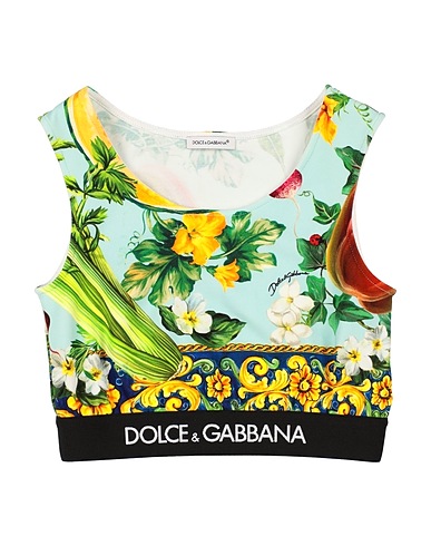 DOLCE&GABBANA Top Light blue 90% Cotton, 10% Elastane