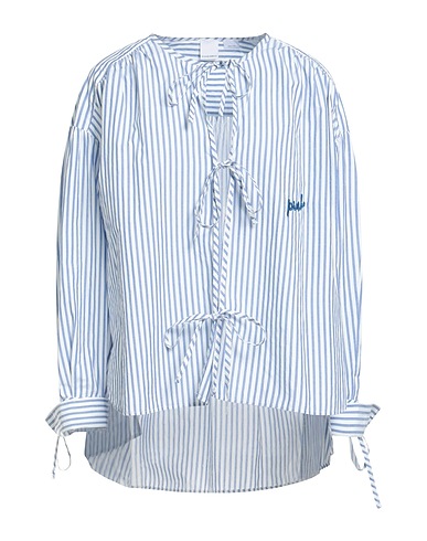 PINKO Camicia a righe DENIM Blu chiaro 60% Cotone, 40% Poliammide