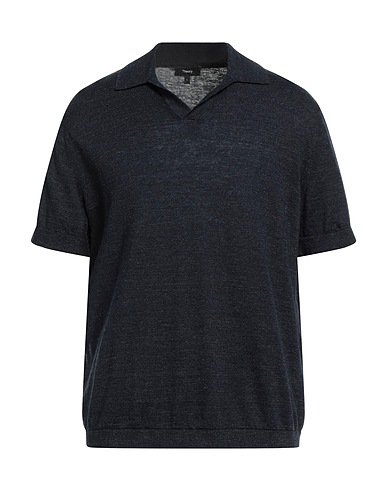 THEORY Polo shirt Midnight blue 63% Linen, 22% Cotton, 11% Polyester, 4% Other Fibres