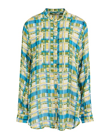 MASSIMO ALBA Checked shirt Military green 85% Viscose, 15% Wool