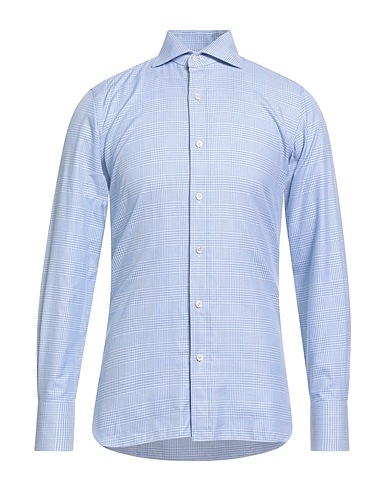 TOM FORD Patterned shirt Light blue 50% Lyocell, 50% Cotton