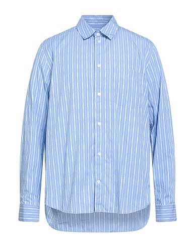 WOOD WOOD Striped shirt Sky blue 100% Cotton