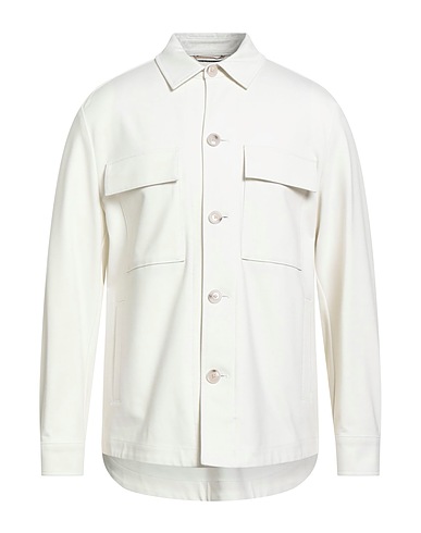 BOSS Solid colour shirt Ivory 56% Viscose, 36% Polyamide, 8% Elastane