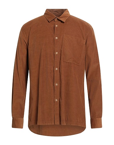 BARBOUR Solid colour shirt Brown 100% Cotton