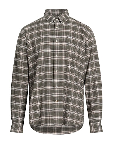 BARBOUR Camicia a quadri Verde militare 100% Cotone