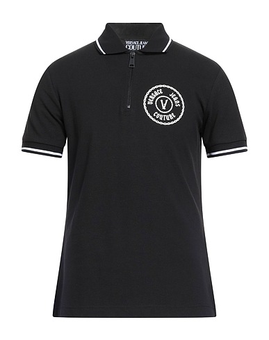 VERSACE JEANS COUTURE Polo shirt Black 100% Cotton