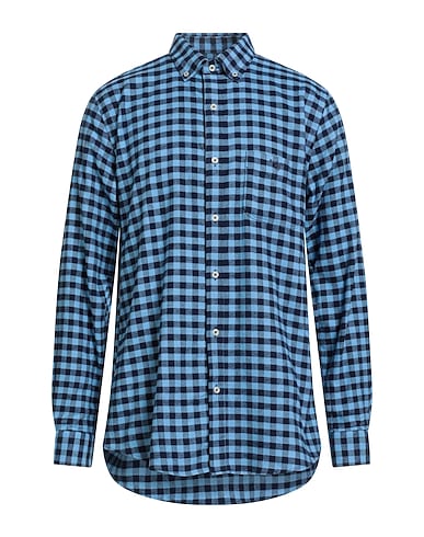 BARBOUR Checked shirt Light blue 100% Cotton
