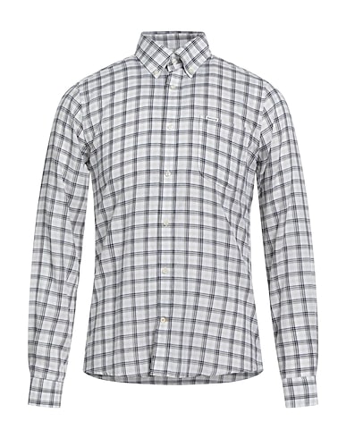 BARBOUR Checked shirt Off white 70% Lyocell, 30% Linen