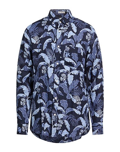 GANT Camicia fantasia Blu notte 100% Lino
