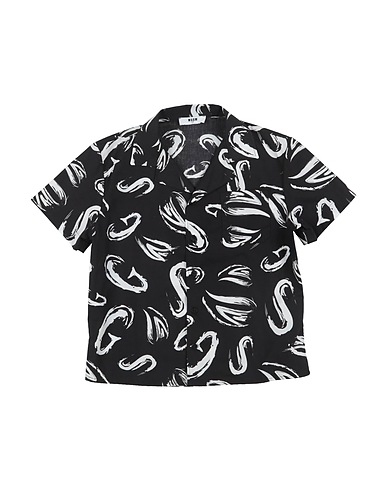 MSGM Patterned shirt KIDS Black 100% Cotton