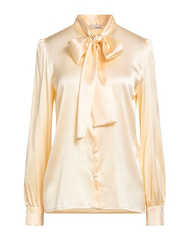 LARDINI Solid colour shirts & blouses Beige 94% Silk, 6% Elastane