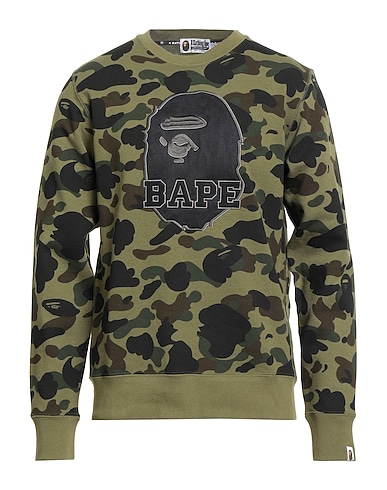 A BATHING APE Felpa Verde militare 100% Cotone