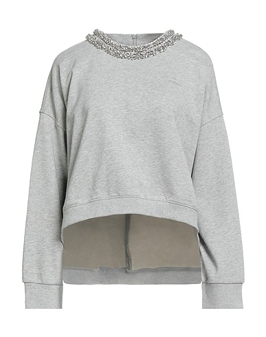 PINKO Sweatshirt Grey 100% Cotton, Glass, Steel