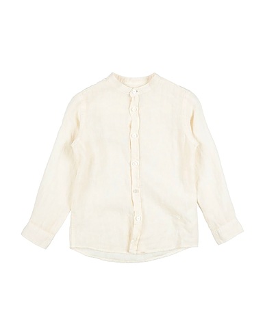 PAOLO PECORA Einfarbiges Hemd Elfenbein 100% Leinen