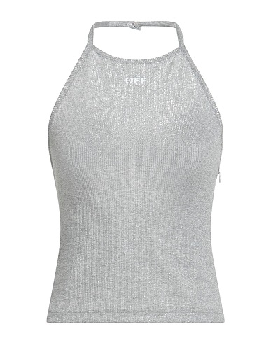 OFF-WHITE™ Top Silver 76% Viscose, 11% Polyamide, 11% Metallic fiber, 2% Elastane