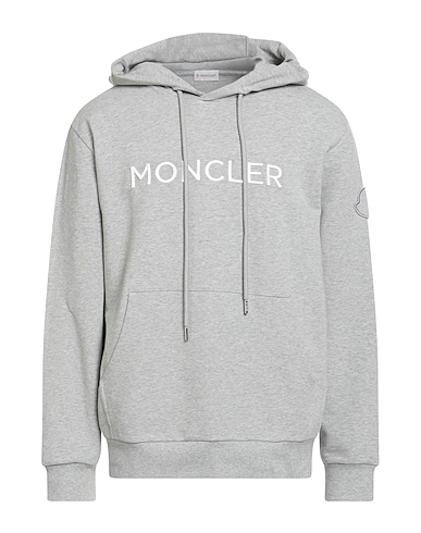 MONCLER Hooded sweatshirt Light grey 96% Cotton, 4% Elastane