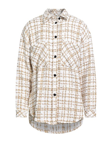 FAITH CONNEXION Checked shirt White Polyester, Cotton, Acetate, Polyamide