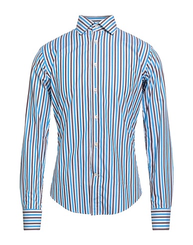 BRIAN DALES Рубашка в полоску Лазурный 100% Хлопок