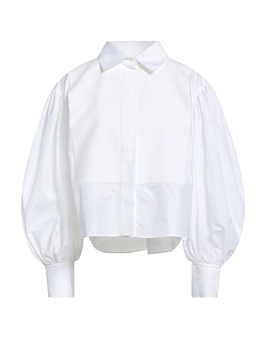 VALENTINO GARAVANI Solid color shirts & blouses White 75% Cotton, 25% Polyester