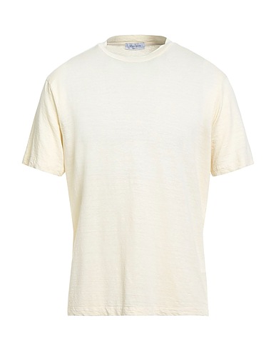 WOOL & CO Basic T-shirt Cream 92% Linen, 8% Elastane