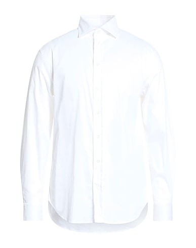 EMPORIO ARMANI Solid colour shirt White 76% Cotton, 21% Polyamide, 3% Elastane