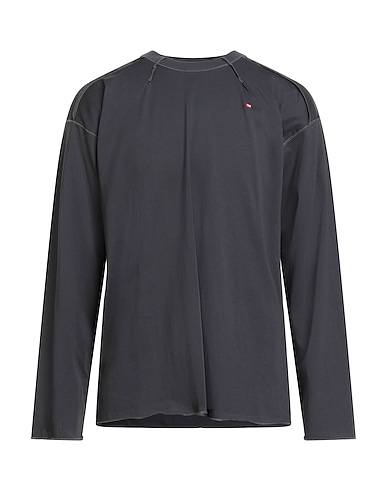 DIESEL Basic t-Shirt Γκρι ανθρακί 100% Βαμβάκι