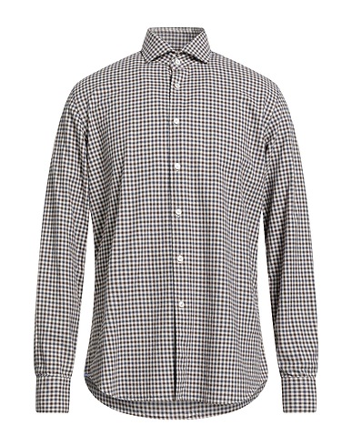 XACUS Checked shirt Dark brown 100% Cotton