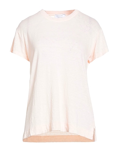 DANIELE FIESOLI Basic T-Shirt COLLEZIONE N_01 Light pink 94% Linen, 6% Elastane