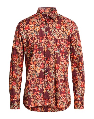 XACUS Patterned shirt Burgundy 100% Cotton