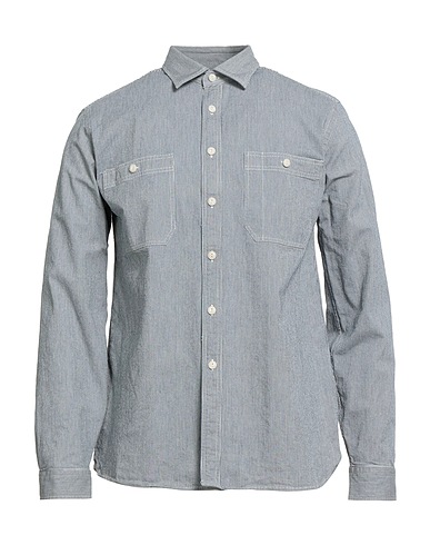 XACUS Striped shirt Black 98% Cotton, 2% Elastane