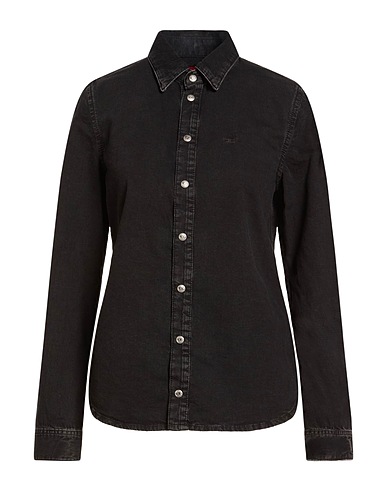 DIESEL Jeanshemd Schwarz 100% Baumwolle