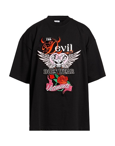 VETEMENTS Oversize-T-Shirt Black 100% Cotton, Elastane