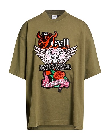 VETEMENTS Oversize-T-Shirt Military green 100% Cotton, Elastane